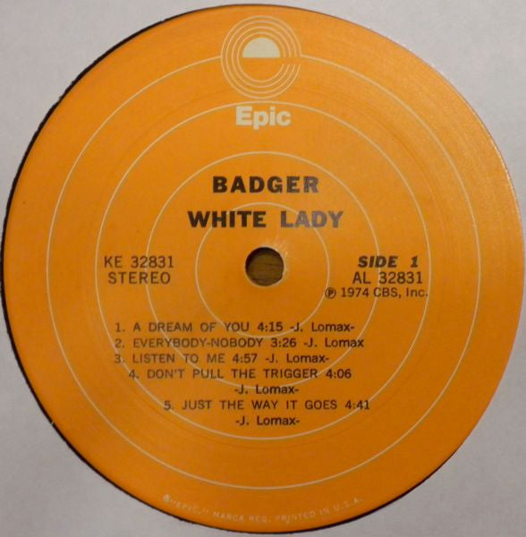 Badger (5) : White Lady (LP, Album, Ter)