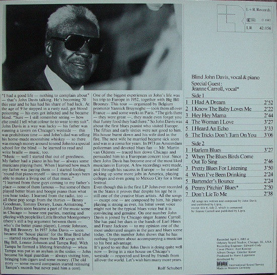 Blind John Davis : Blind John Davis (LP, Album)