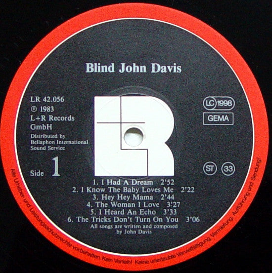 Blind John Davis : Blind John Davis (LP, Album)