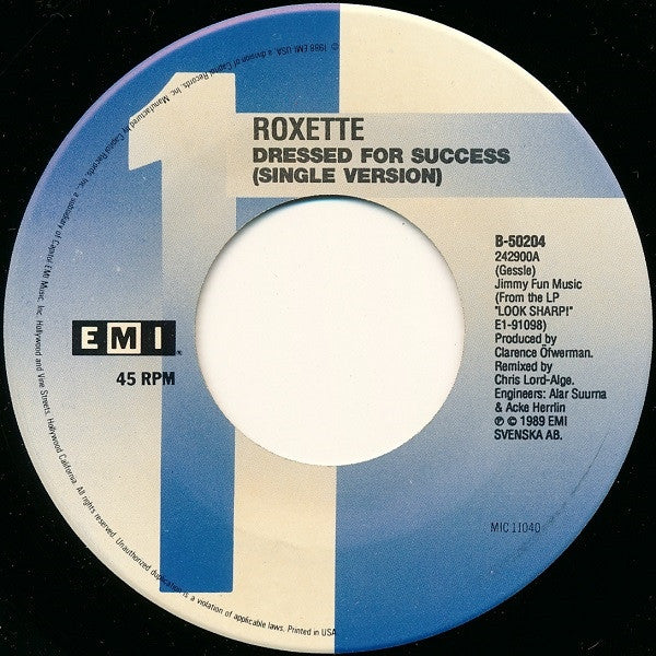 Roxette : Dressed For Success (7", Single)