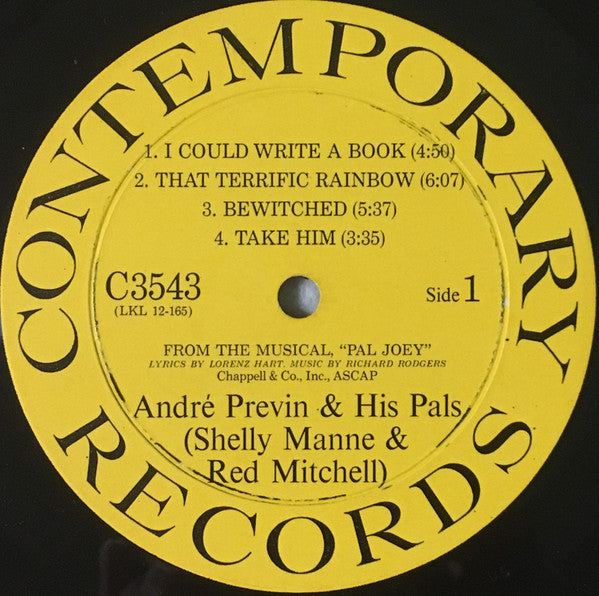 André Previn & His Pals : Modern Jazz Performances Of Songs From Pal Joey (LP, Album, Mono)