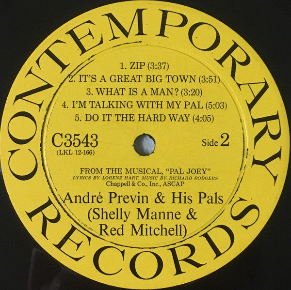 André Previn & His Pals : Modern Jazz Performances Of Songs From Pal Joey (LP, Album, Mono)