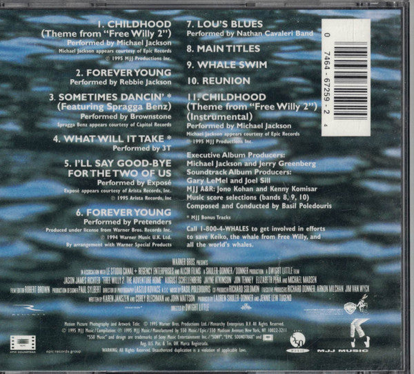 Various : Free Willy 2: The Adventure Home (Original Motion Picture Soundtrack) (CD, Comp)