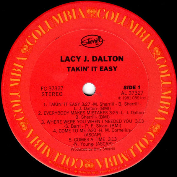Lacy J. Dalton : Takin' It Easy (LP, Album, Ter)