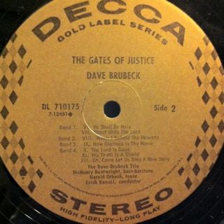 Dave Brubeck : The Gates Of Justice (LP, Album, Gat)