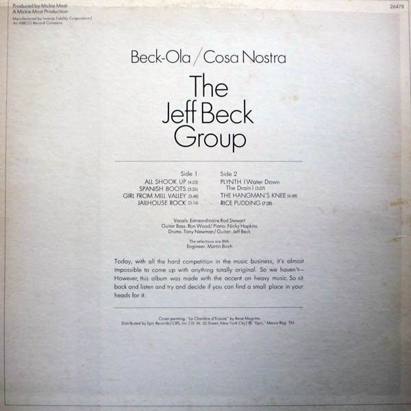 Jeff Beck Group : Beck-Ola (LP, Album, RE)
