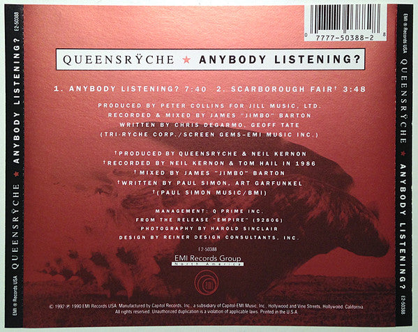 Queensrÿche : Anybody Listening? (CD, Single)