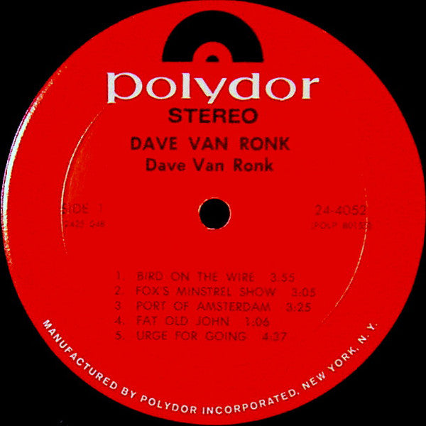 Dave Van Ronk : Van Ronk (LP, Album, Mon)