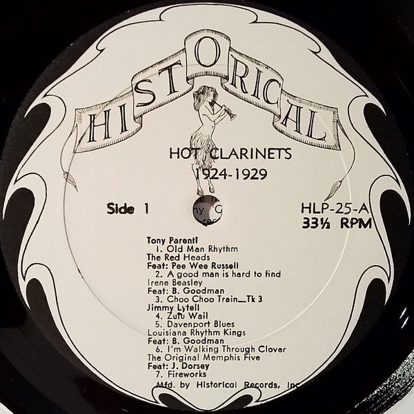 Various : Hot Clarinets 1924-1929 (LP, Comp)