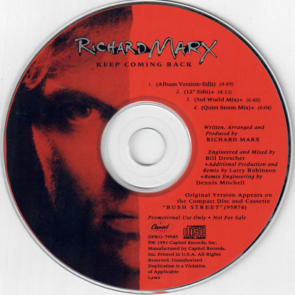 Richard Marx : Keep Coming Back (CD, Maxi, Promo)