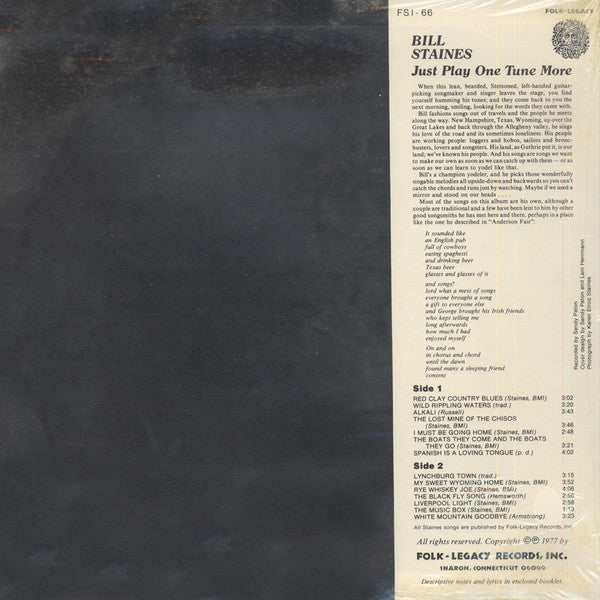 Bill Staines : Just Play One Tune More (LP, Album)