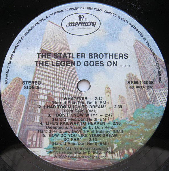 The Statler Brothers : The Legend Goes On... (LP, Album)