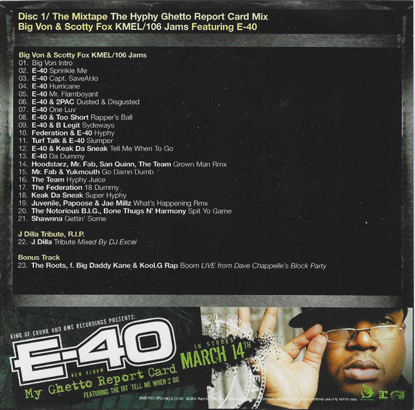 Big Von & Scotty Fox featuring E-40, Various : Cornerstone Mixtape March 06 / #81: The Hyphy Ghetto Report Card Mix (CD, Mixed, Mixtape, Promo + CD, Comp, Promo)