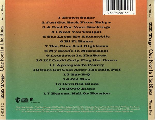 ZZ Top : One Foot In The Blues (CD, Comp)