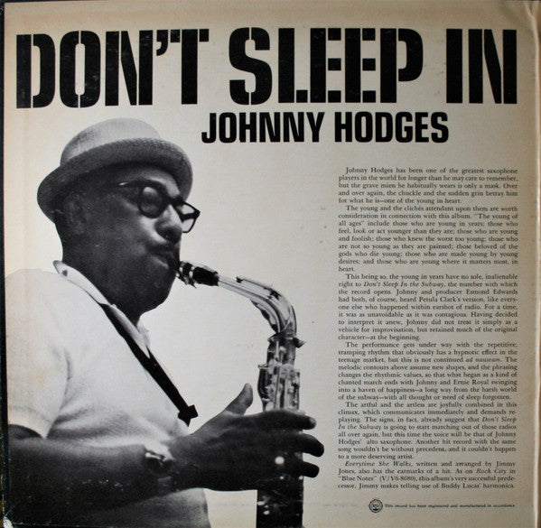 Johnny Hodges : Don't Sleep In The Subway (LP, Album, Gat)