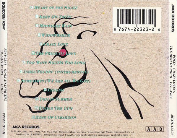 Poco (3) : Crazy Loving The Best Of Poco 1975-1982 (CD, Comp, JVC)