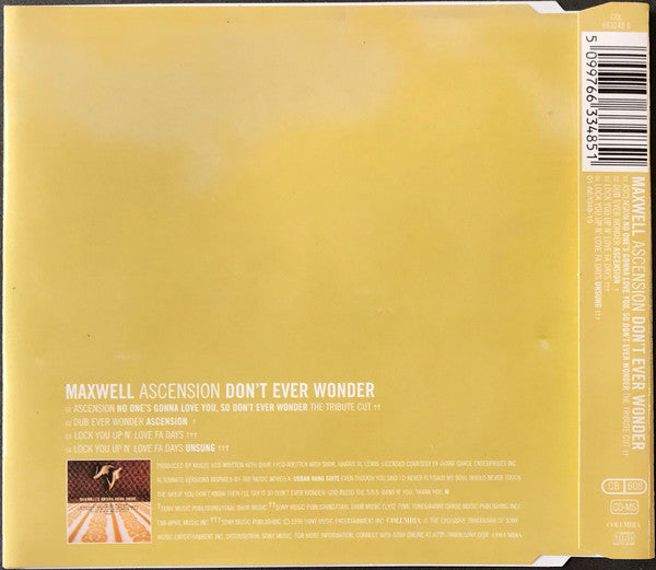 Maxwell : Ascension (Don't Ever Wonder) (CD, Maxi)
