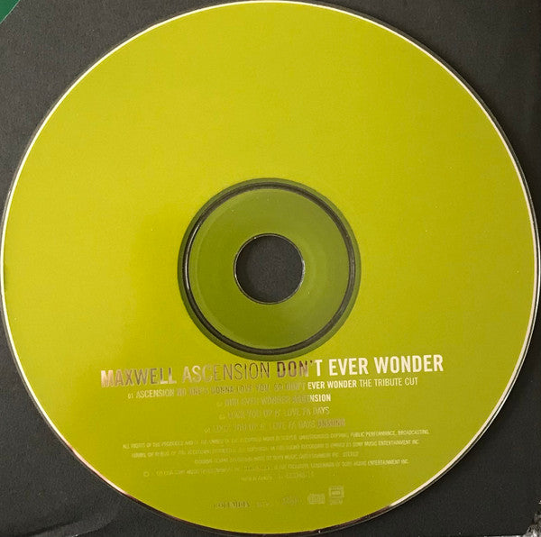 Maxwell : Ascension (Don't Ever Wonder) (CD, Maxi)