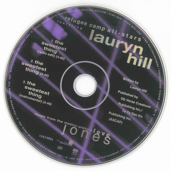 Refugee Camp All Stars featuring Lauryn Hill : The Sweetest Thing (CD, Single, Promo)