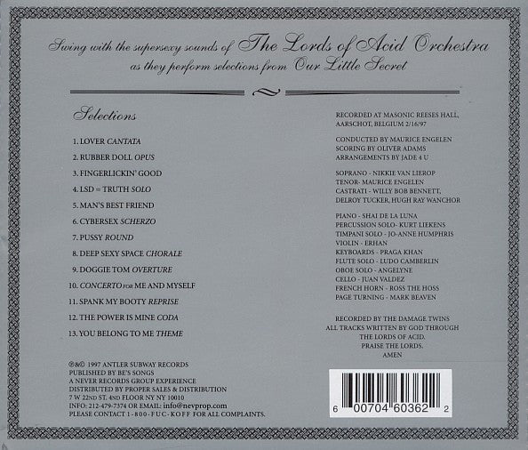 Lords Of Acid : Our Little Secret (CD, Album)
