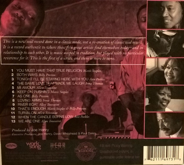 Ann Peebles, Billy Preston, Mavis Staples, Irma Thomas, Allen Toussaint : I Believe To My Soul (CD, Album, Dig)