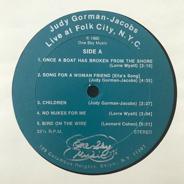 Judy Gorman-Jacobs : Live At Folk City, N.Y.C. (LP, Album)