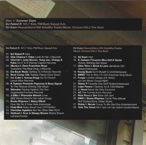 DJ Rated R (7), DJ Kam (6), Various : Cornerstone Mixtape #86 / August 2006 - Summer Daze (CD, Mixed, Mixtape, Promo + CD, Comp, Promo)