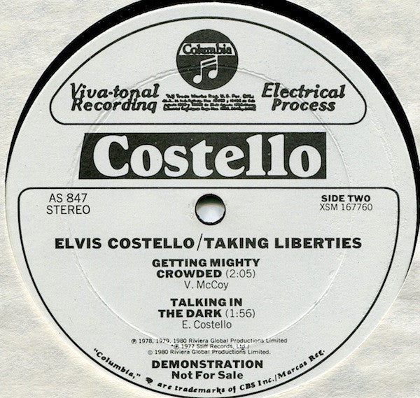 Elvis Costello : Taking Liberties (12", Promo)