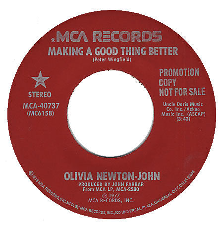 Olivia Newton-John : Making A Good Thing Better (7", Promo, Red)