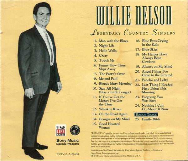 Willie Nelson : The Country Music Hall Of Fame Presents: Legendary Country Singers (CD, Comp)