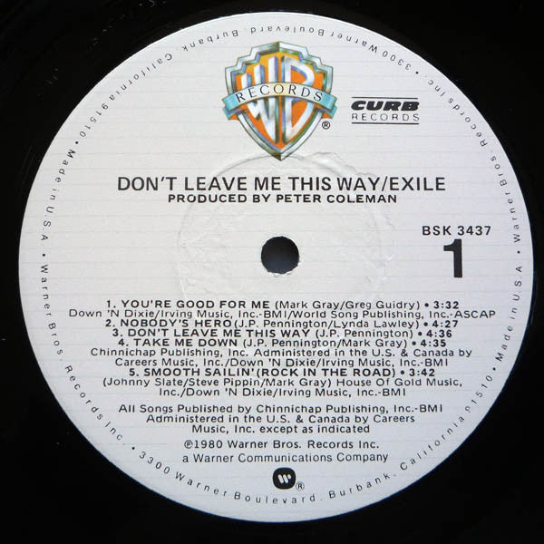 Exile (7) : Don't Leave Me This Way (LP, Album)