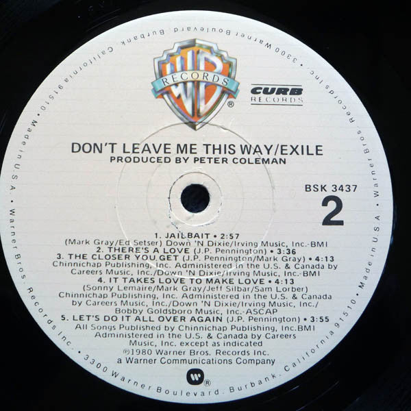 Exile (7) : Don't Leave Me This Way (LP, Album)