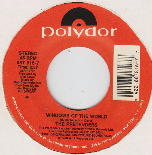 The Pretenders : Windows Of The World (7", Single)