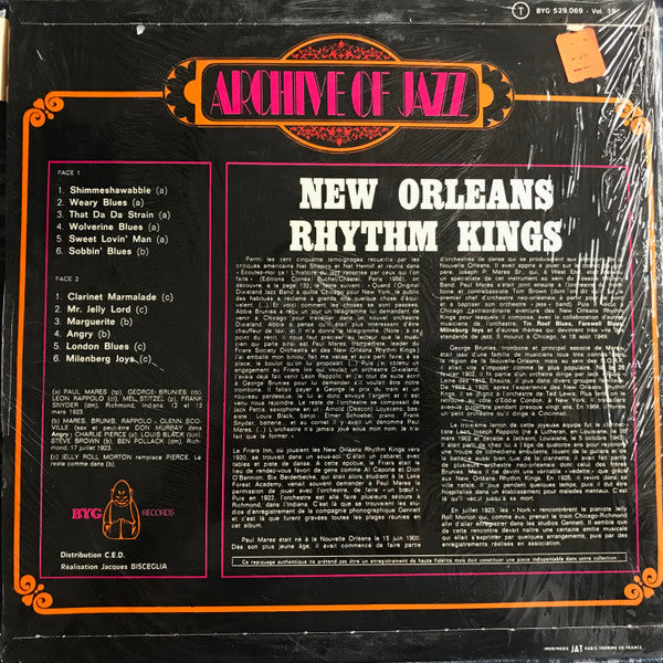 New Orleans Rhythm Kings : Archive Of Jazz - Volume 19 (LP, Comp)