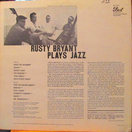 Rusty Bryant : Rusty Bryant Plays Jazz (LP, Album, Mono)