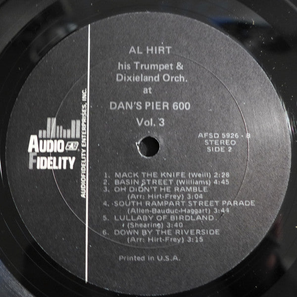Al Hirt : Swingin' Dixie! (At Dan's Pier 600 In New Orleans) Vol. 3 (LP, Album, RE)
