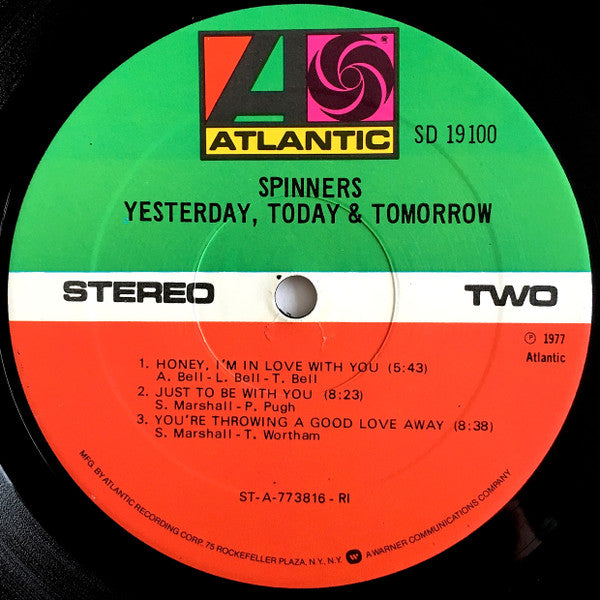 Spinners : Yesterday, Today & Tomorrow (LP, Album, RI)