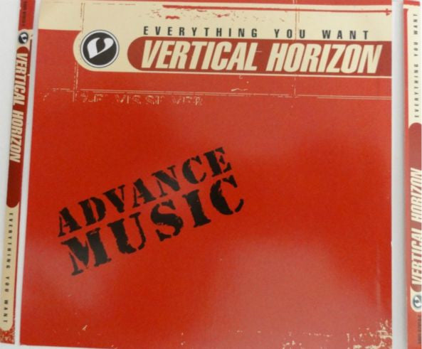 Vertical Horizon : Everything You Want (CD, Advance, Album, Promo)