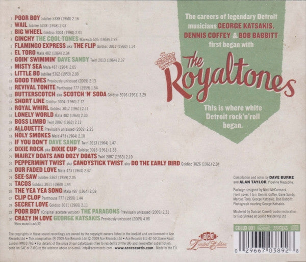 The Royaltones : Detroit Rock 'N' Roll Began Here! (CD, Comp, Ltd)
