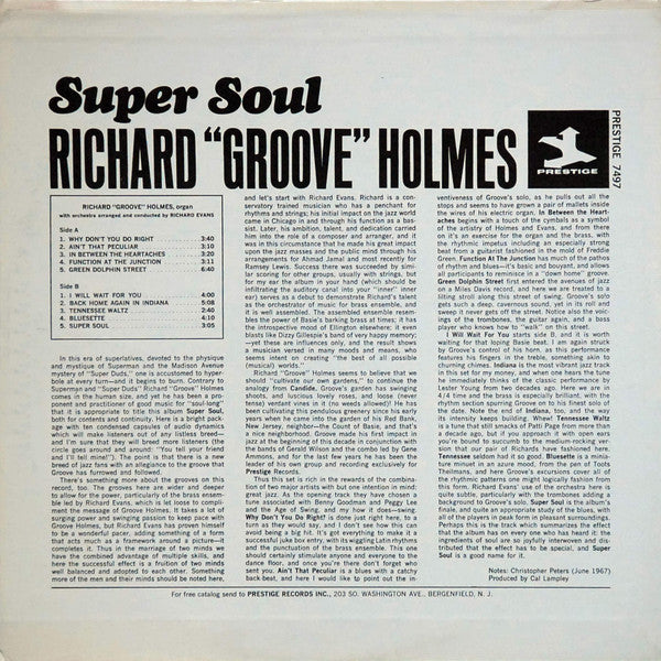 Richard "Groove" Holmes : Super Soul (LP, Album)