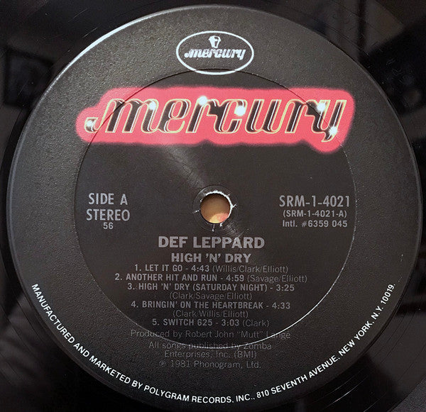 Def Leppard : High 'N' Dry (LP, Album, 56 )