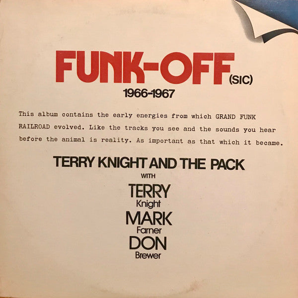Terry Knight & The Pack : Funk-Off (sic) 1966-67 (2xLP, Comp, RE)