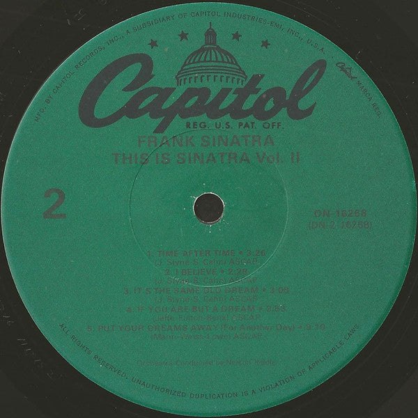 Frank Sinatra : This Is Sinatra Volume Two (LP, Comp, RE, Abr)