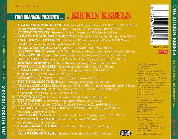 The Rockin' Rebels : Tom Shannon Presents... The Rockin' Rebels (CD, Comp, RE)