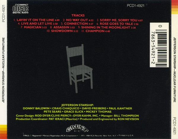 Jefferson Starship : Nuclear Furniture (CD, Album)