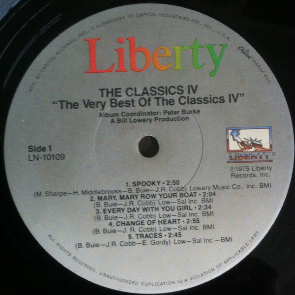 The Classics IV : The Very Best Of The Classics IV (LP, Comp, RE)