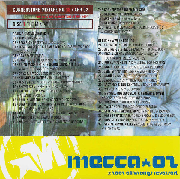 Craig G*, DJ Buck (5), Various : Cornerstone Mixtape No. 38 / Apr 02 (CD, Mixed, Mixtape, Promo + CD, Comp, Enh, Promo)