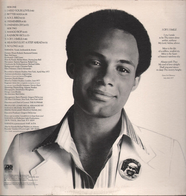 Narada Michael Walden : I Cry, I Smile (LP, Album, PR)