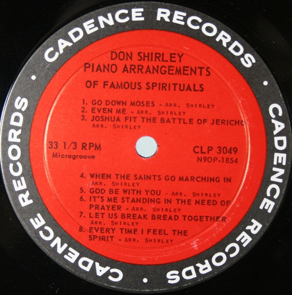 Don Shirley : Piano Arrangements Of Famous Spirituals (LP, Album, Mono)