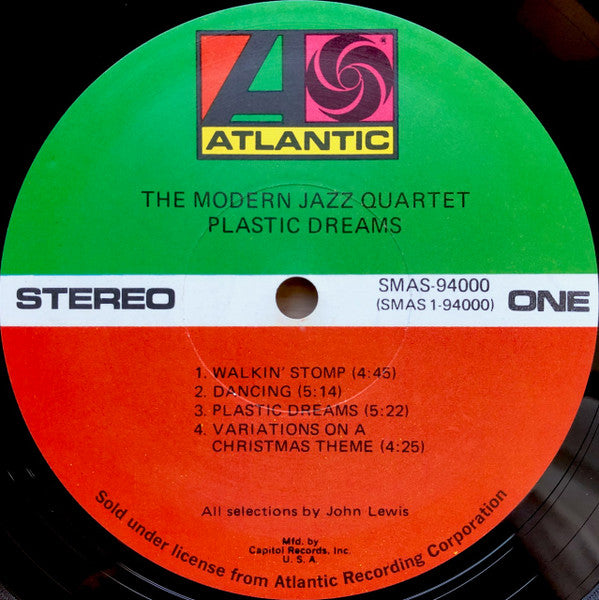 The Modern Jazz Quartet : Plastic Dreams (LP, Album, Club, Cap)